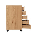5-Drawer Wood Storage Dresser with Wheels – White / Espresso / Oak / Black | Multiple Colors