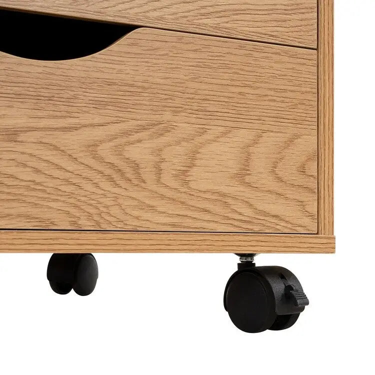 5-Drawer Wood Storage Dresser with Wheels – White / Espresso / Oak / Black | Multiple Colors