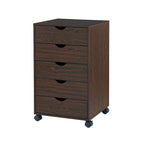 5-Drawer Wood Storage Dresser with Wheels – White / Espresso / Oak / Black | Multiple Colors