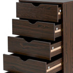 5-Drawer Wood Storage Dresser with Wheels – White / Espresso / Oak / Black | Multiple Colors