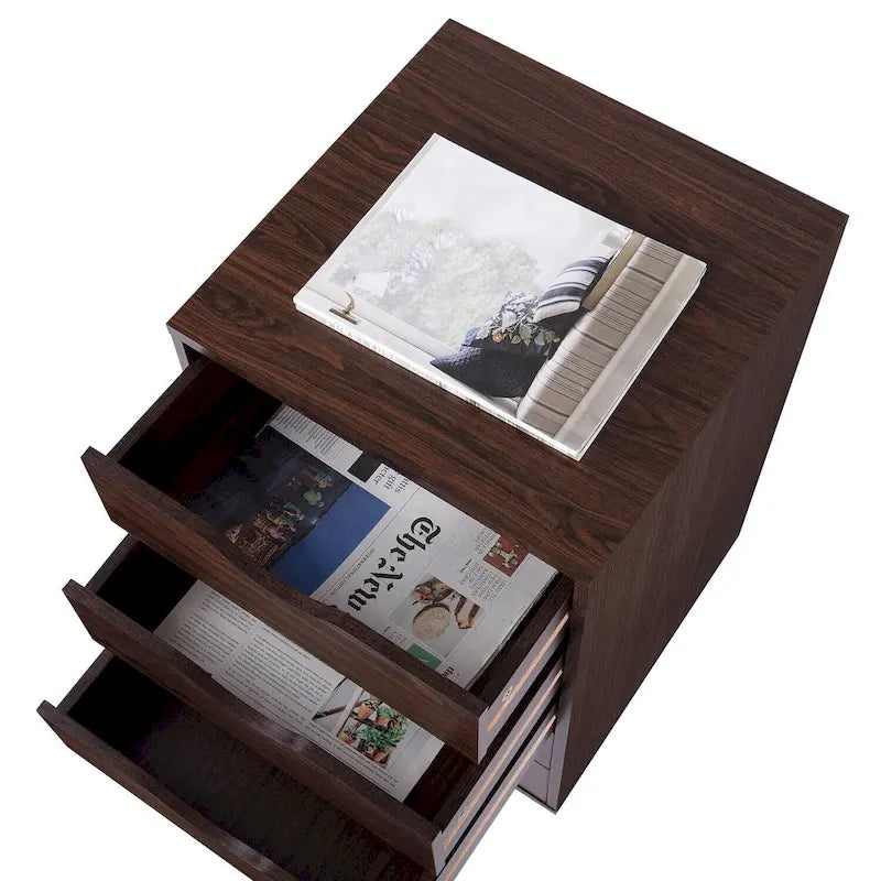 5-Drawer Wood Storage Dresser with Wheels – White / Espresso / Oak / Black | Multiple Colors