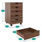 5-Drawer Wood Storage Dresser with Wheels – White / Espresso / Oak / Black | Multiple Colors