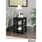 Black / Driftwood / Espresso End Table with Shelves, 1-Person