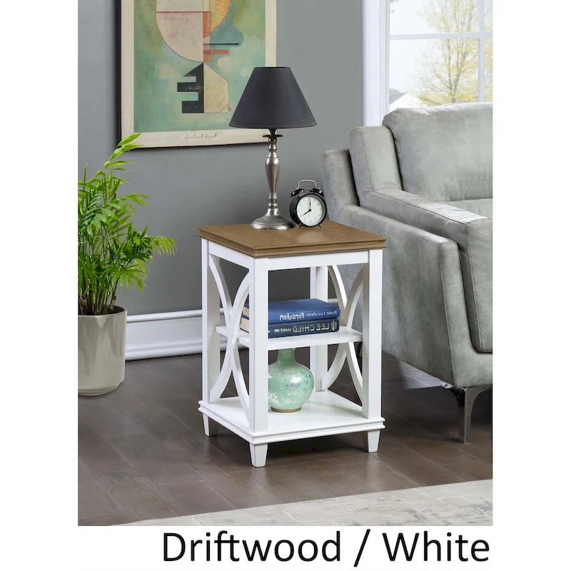 Black / Driftwood / Espresso End Table with Shelves, 1-Person