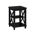 Black / Driftwood / Espresso End Table with Shelves, 1-Person
