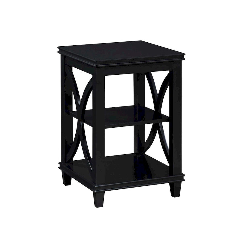 Black / Driftwood / Espresso End Table with Shelves, 1-Person