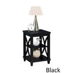 Black / Driftwood / Espresso End Table with Shelves, 1-Person