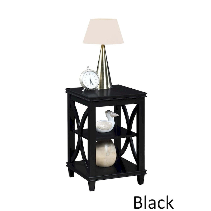 Black / Driftwood / Espresso End Table with Shelves, 1-Person