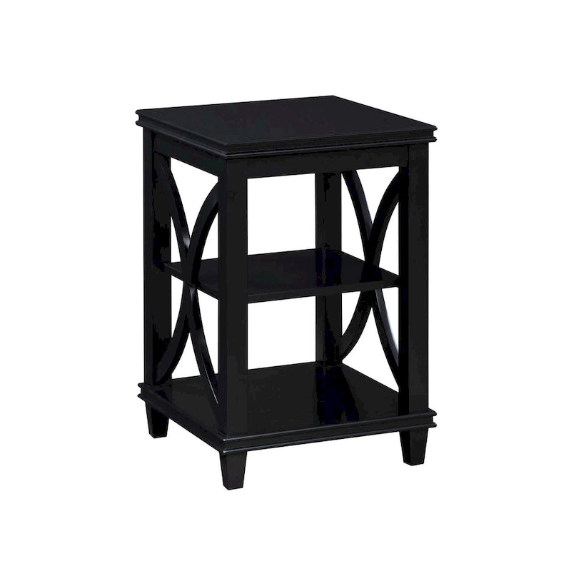 Black / Driftwood / Espresso End Table with Shelves, 1-Person