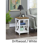 Black / Driftwood / Espresso End Table with Shelves, 1-Person
