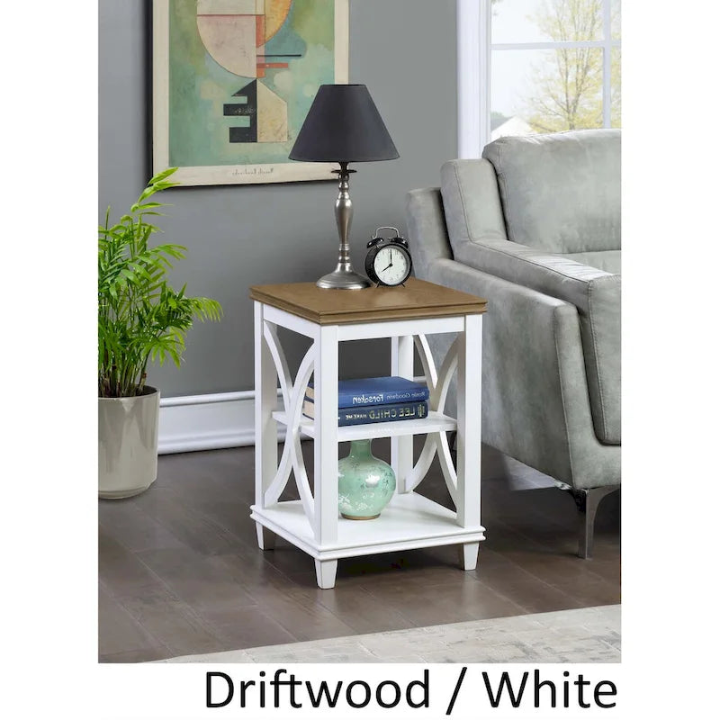 Black / Driftwood / Espresso End Table with Shelves, 1-Person