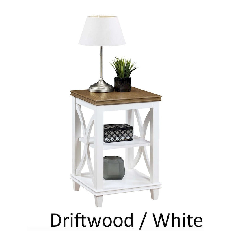 Black / Driftwood / Espresso End Table with Shelves, 1-Person