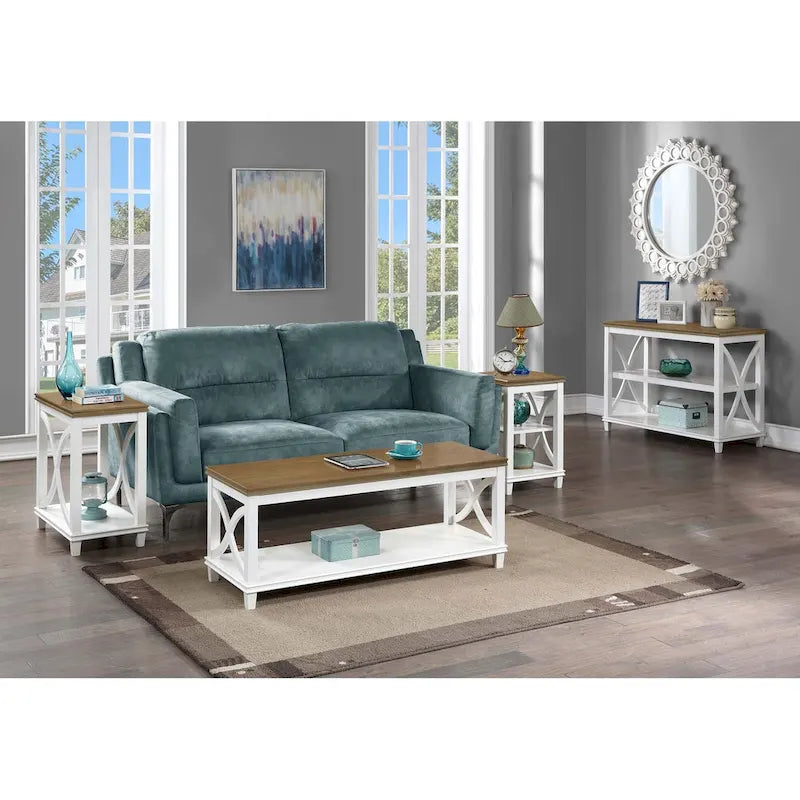 Black / Driftwood / Espresso End Table with Shelves, 1-Person