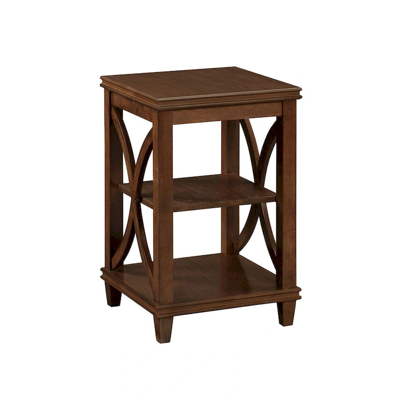 Black / Driftwood / Espresso End Table with Shelves, 1-Person