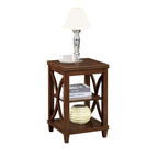 Black / Driftwood / Espresso End Table with Shelves, 1-Person