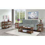 Black / Driftwood / Espresso End Table with Shelves, 1-Person