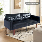 Mid-Century Convertible Loveseat Sofa Bed – Green / Brown / Grey / Beige / Black / Blue, 2-Seater