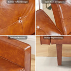 Mid-Century Convertible Loveseat Sofa Bed – Green / Brown / Grey / Beige / Black / Blue, 2-Seater