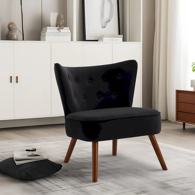 Tufted Velvet Accent Chair, Multi-Color, Single Seat