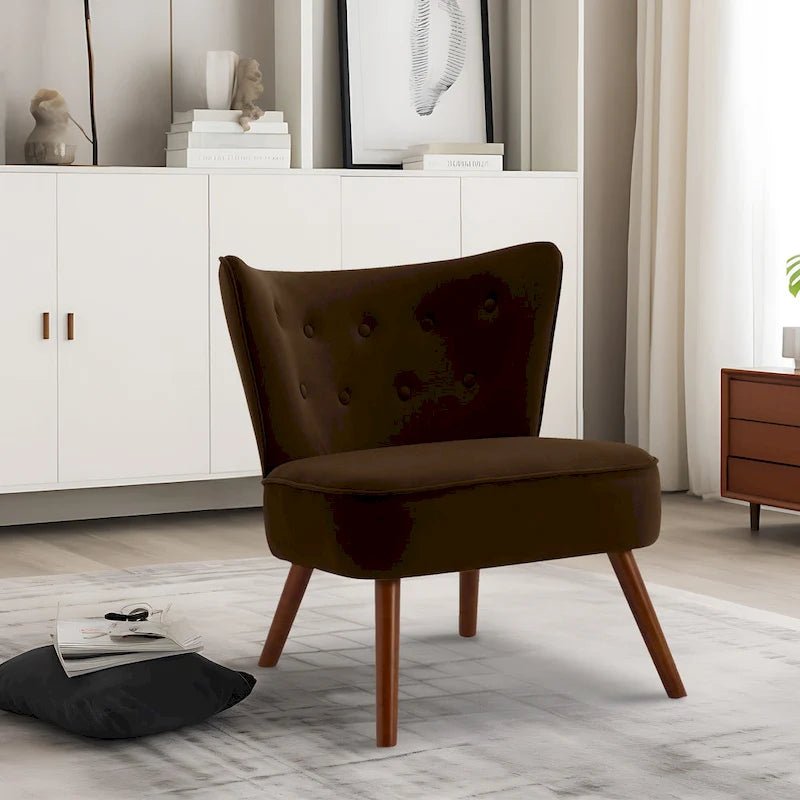 Tufted Velvet Accent Chair, Multi-Color, Single Seat