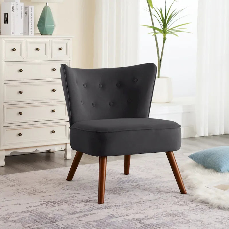 Tufted Velvet Accent Chair, Multi-Color, Single Seat