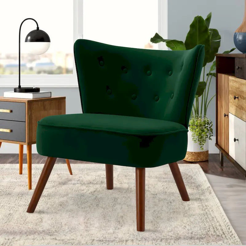 Tufted Velvet Accent Chair, Multi-Color, Single Seat