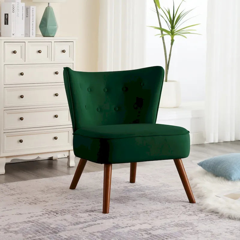 Tufted Velvet Accent Chair, Multi-Color, Single Seat