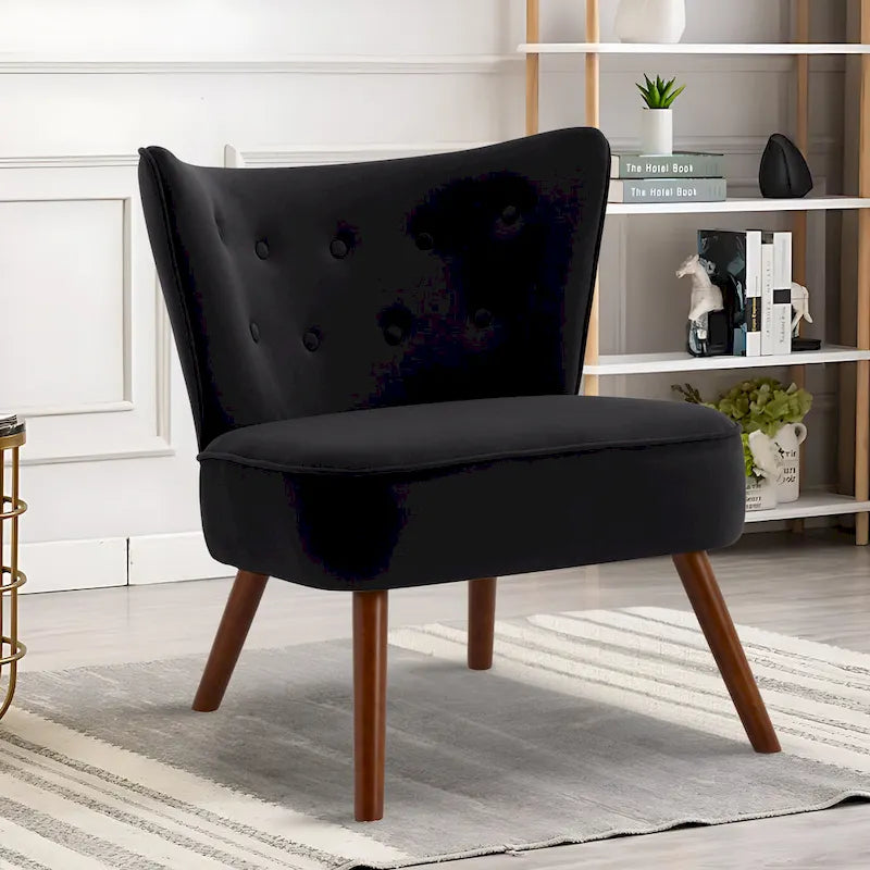 Tufted Velvet Accent Chair, Multi-Color, Single Seat