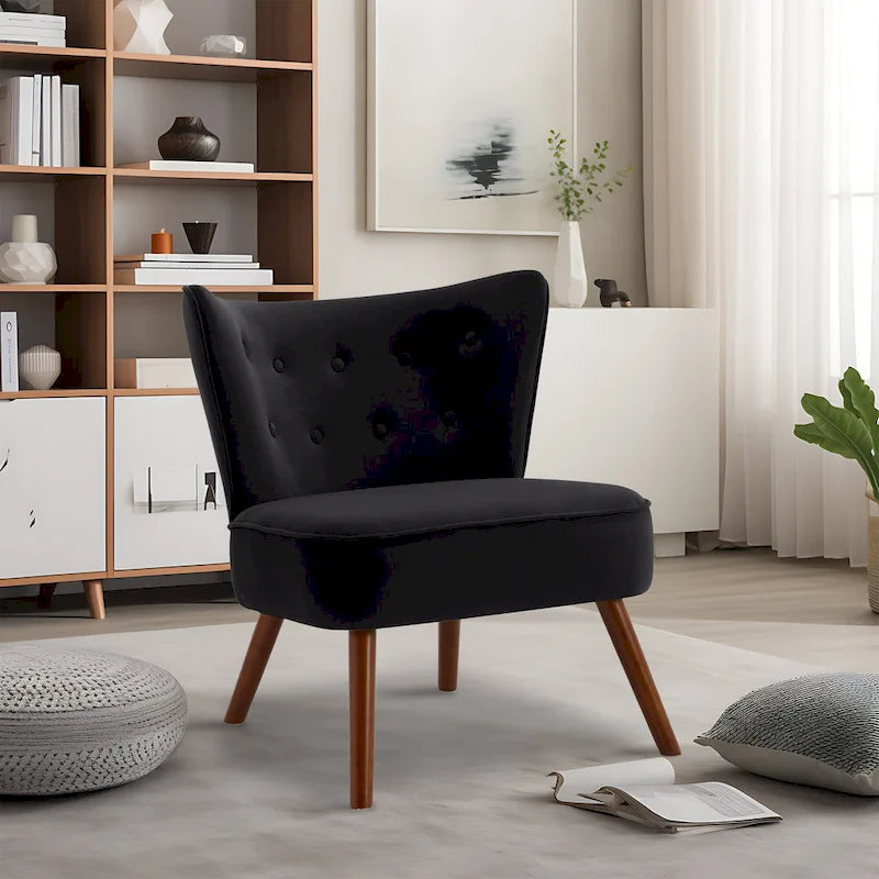 Tufted Velvet Accent Chair, Multi-Color, Single Seat