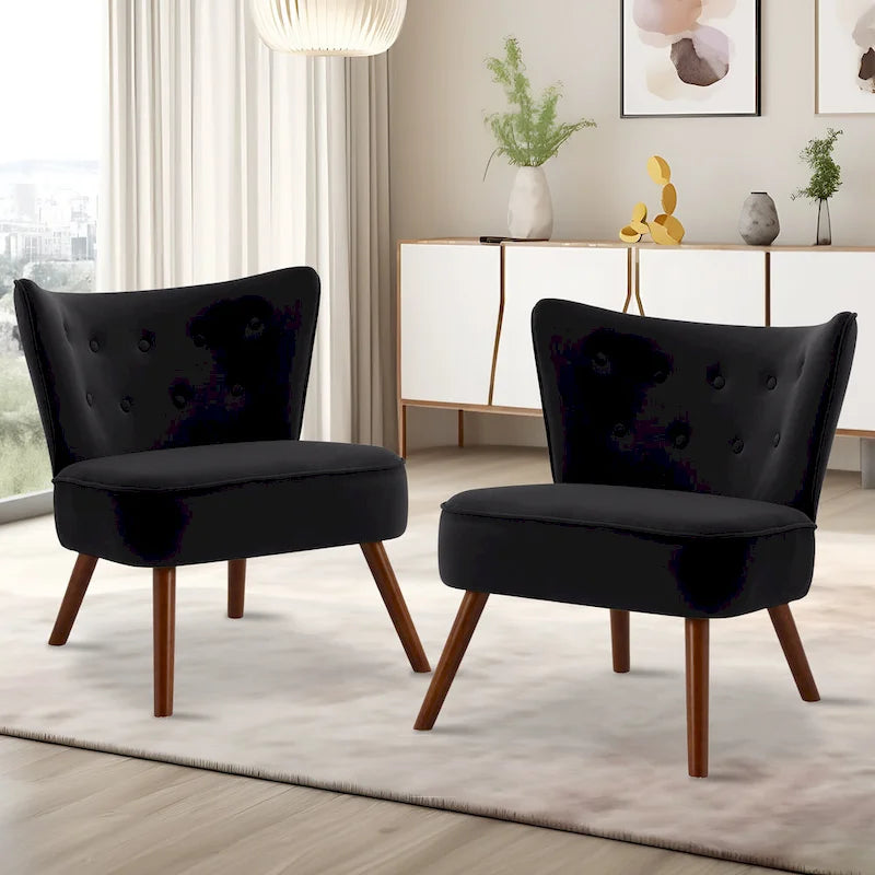Tufted Velvet Accent Chair, Multi-Color, Single Seat
