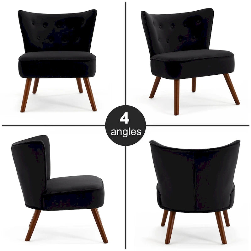 Tufted Velvet Accent Chair, Multi-Color, Single Seat