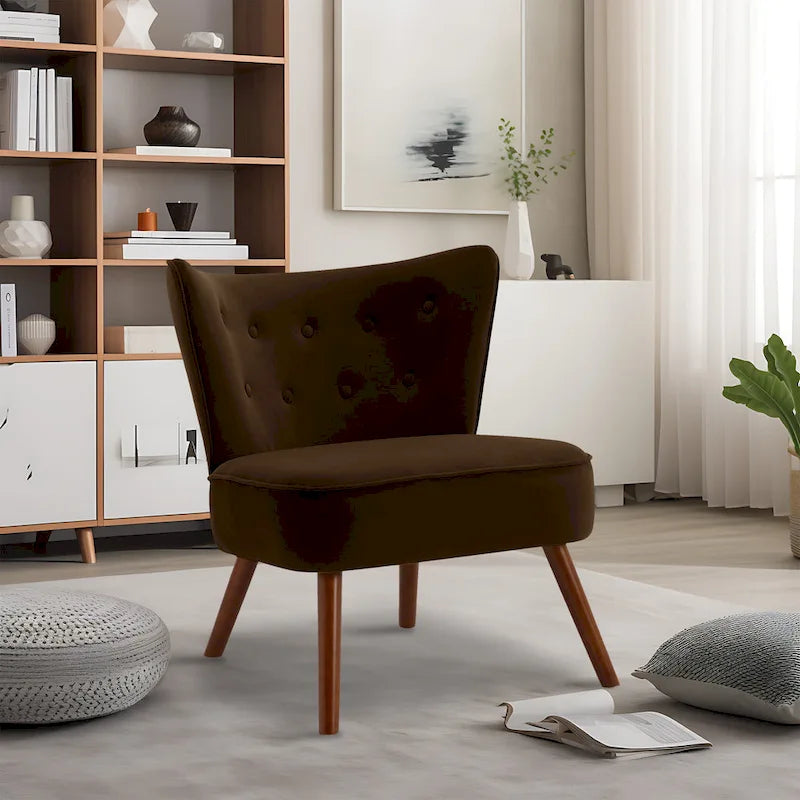 Tufted Velvet Accent Chair, Multi-Color, Single Seat