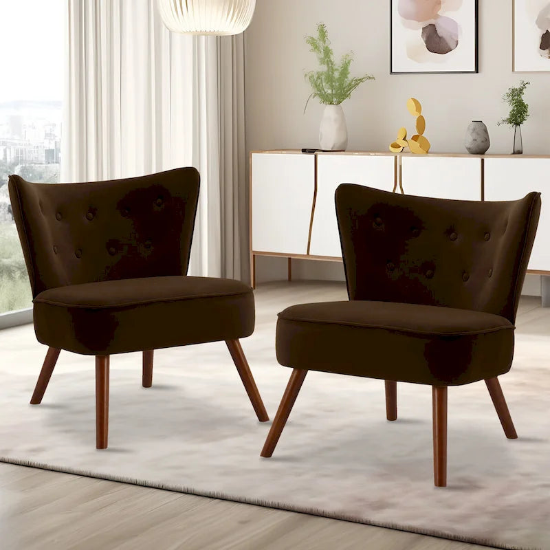 Tufted Velvet Accent Chair, Multi-Color, Single Seat