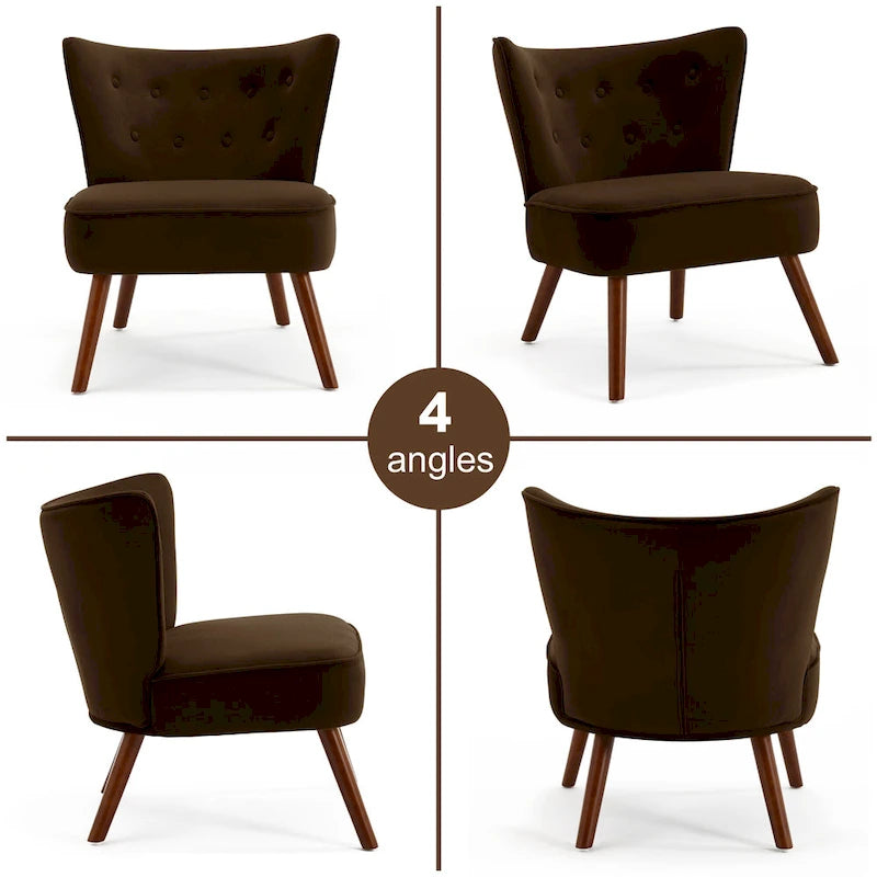 Tufted Velvet Accent Chair, Multi-Color, Single Seat