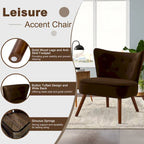 Tufted Velvet Accent Chair, Multi-Color, Single Seat