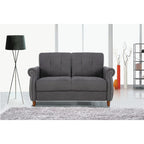 Nailhead Trim Loveseat – Grey / Camel / Ocean Blue / Beige, 2-Seater