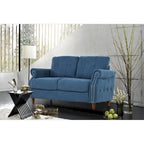 Nailhead Trim Loveseat – Grey / Camel / Ocean Blue / Beige, 2-Seater
