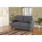 Nailhead Trim Loveseat – Grey / Camel / Ocean Blue / Beige, 2-Seater
