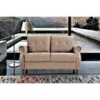 Nailhead Trim Loveseat – Grey / Camel / Ocean Blue / Beige, 2-Seater