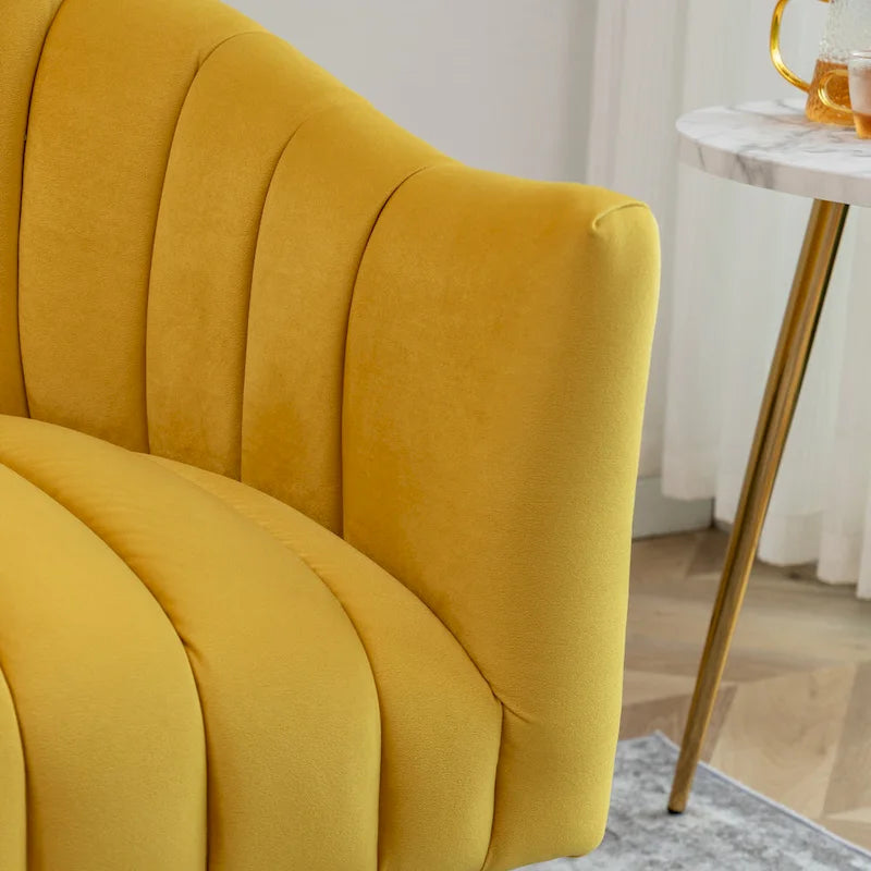 Velvet Tufted 2-Seater Loveseat with Metal Legs, Multiple Colors