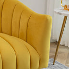 Velvet Tufted 2-Seater Loveseat with Metal Legs, Multiple Colors