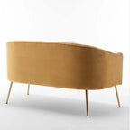 Velvet Tufted 2-Seater Loveseat with Metal Legs, Multiple Colors