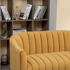 Velvet Tufted 2-Seater Loveseat with Metal Legs, Multiple Colors