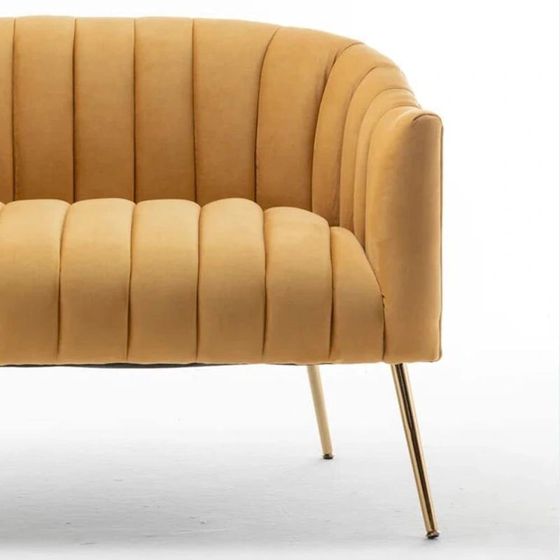 Velvet Tufted 2-Seater Loveseat with Metal Legs, Multiple Colors