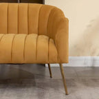 Velvet Tufted 2-Seater Loveseat with Metal Legs, Multiple Colors