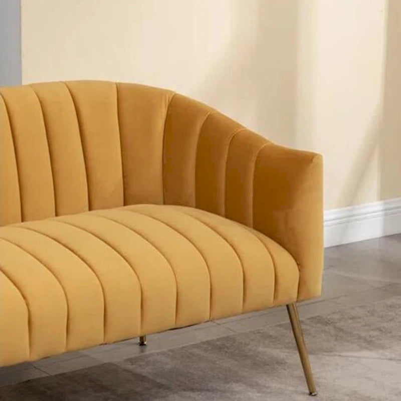 Velvet Tufted 2-Seater Loveseat with Metal Legs, Multiple Colors