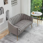 Velvet Tufted 2-Seater Loveseat with Metal Legs, Multiple Colors