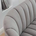 Velvet Tufted 2-Seater Loveseat with Metal Legs, Multiple Colors