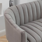 Velvet Tufted 2-Seater Loveseat with Metal Legs, Multiple Colors