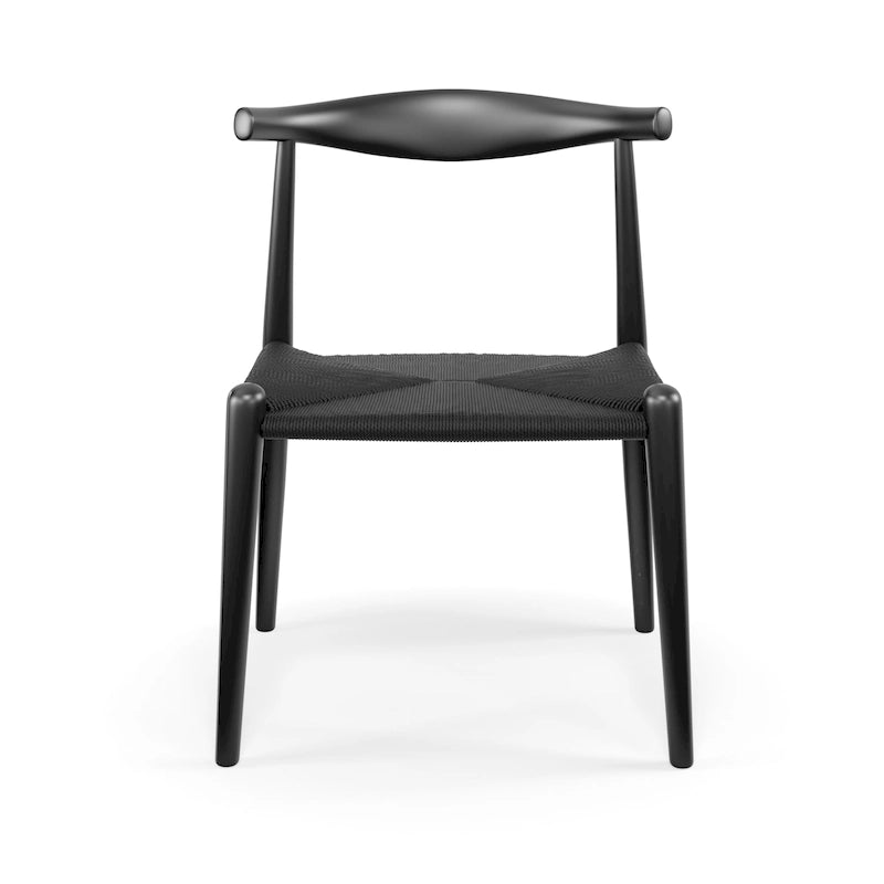 Natural/Black Papercord Dining Chair, Solid Ash Wood, 1-Seat